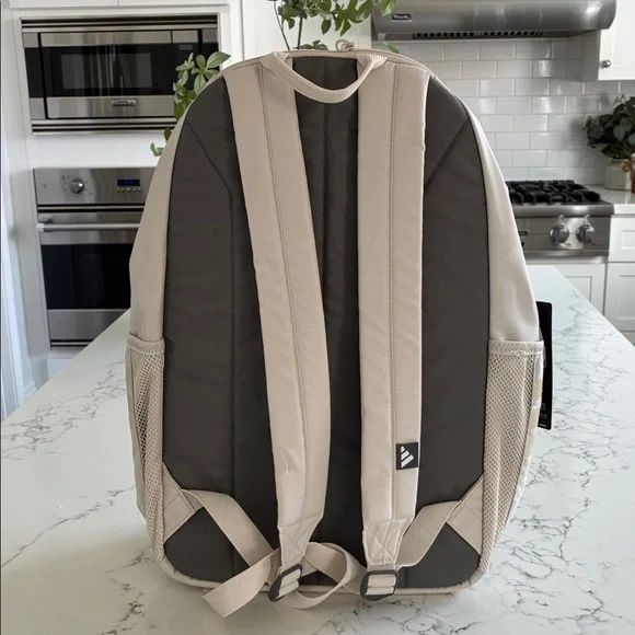 ADIDAS Classic 3S 5 Backpack Gym School Travel Canvas Sand Color Backpack NWT - Picture 9 of 11